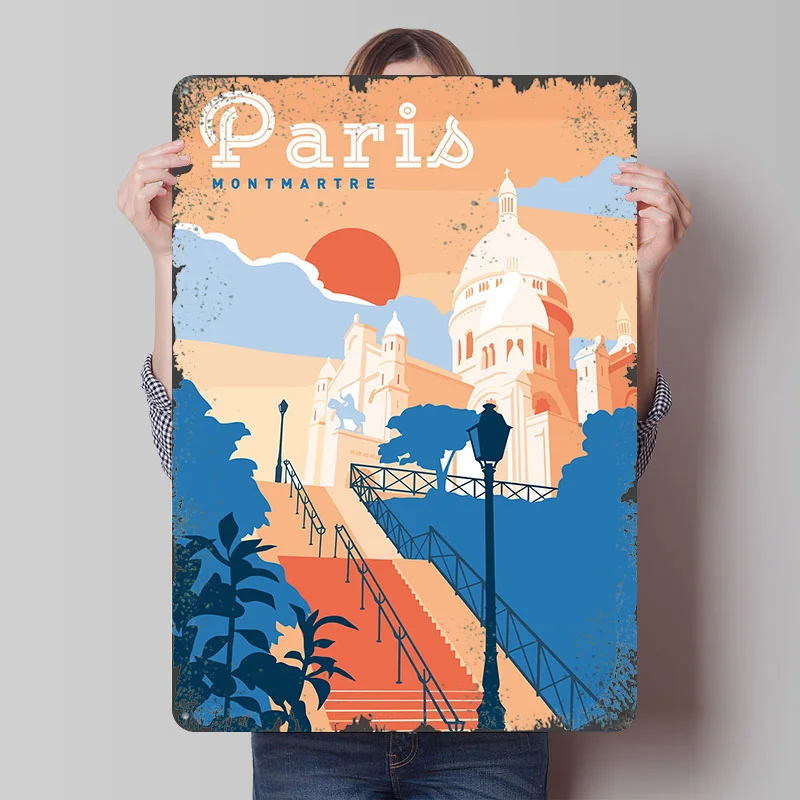 Retro Gaming Paris - Parijs Montmartre Reisposter op maat gemaakte