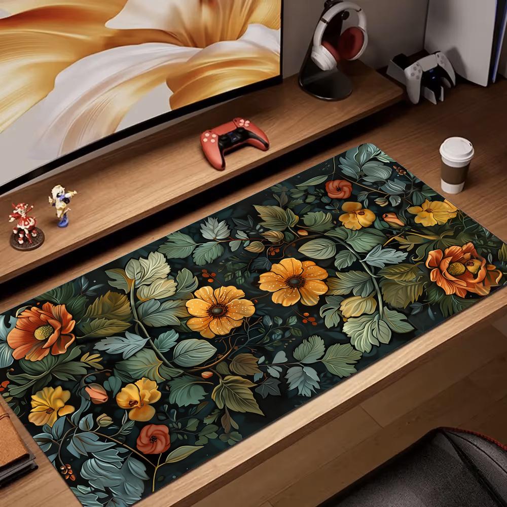 Mouse Gaming Retro - Retro bloemkunst rendering muismat bureaumat gaming