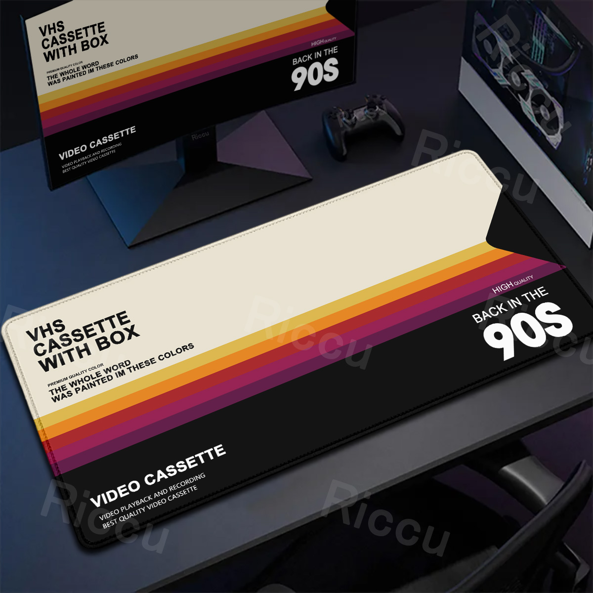 Mouse Gaming Retro - Retro VHS-stijl muismat Xxl computer groot