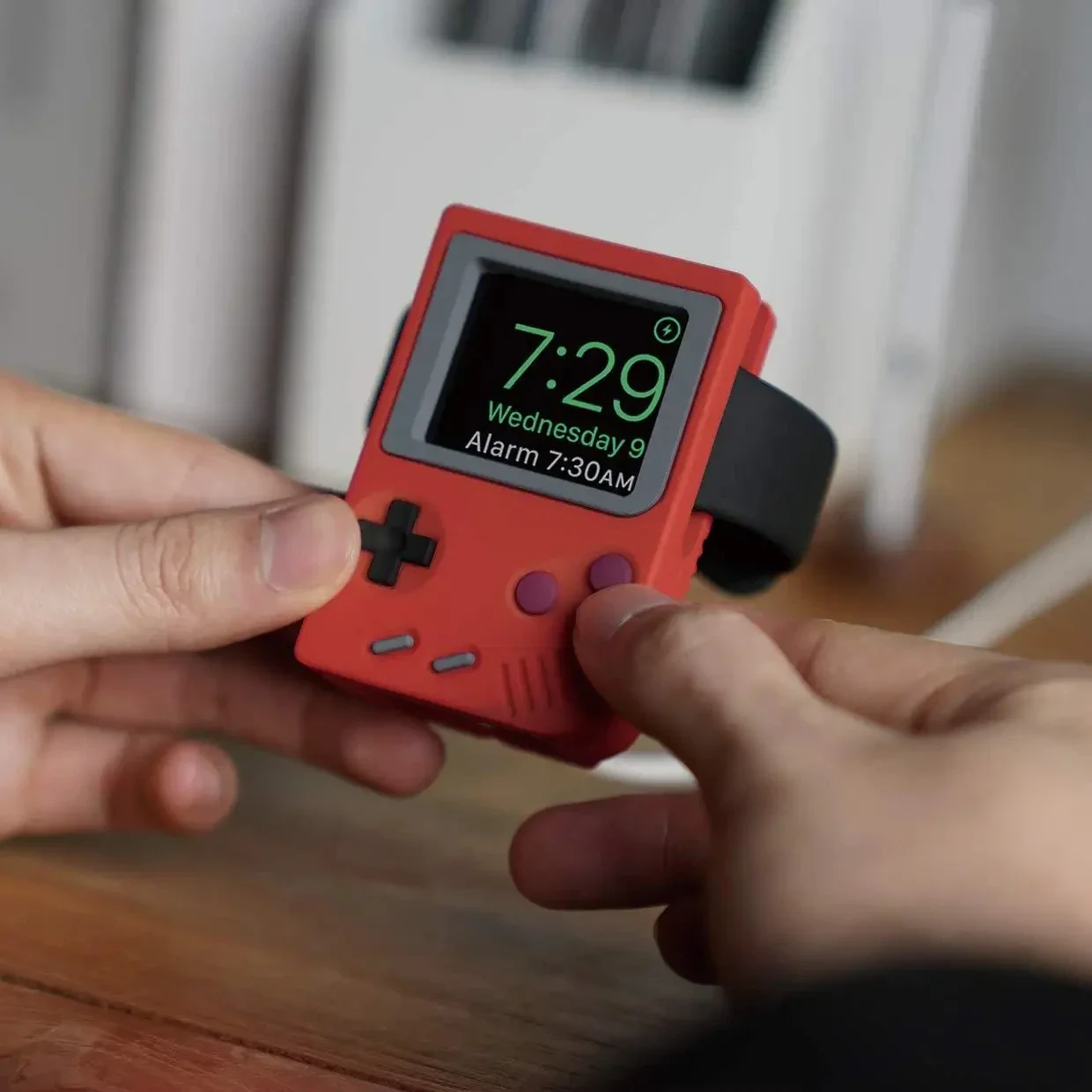 Retro Gaming Machine - Siliconen houder voor Apple Watch oplader,