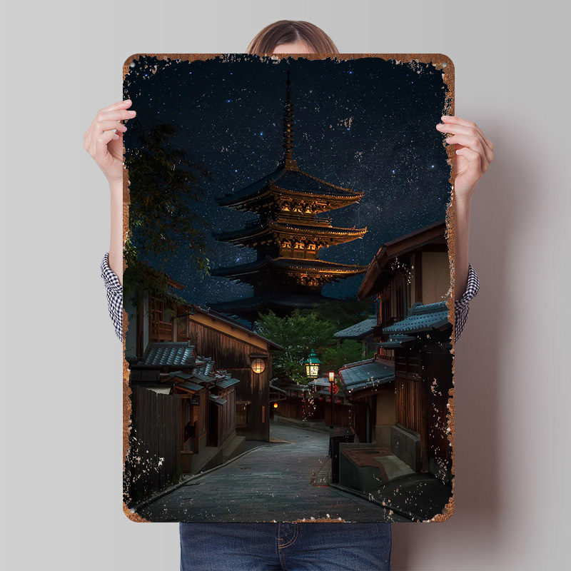 Kyoto Night Tinplate Poster Aa - Retro Gaming Kyoto recensie en prijs